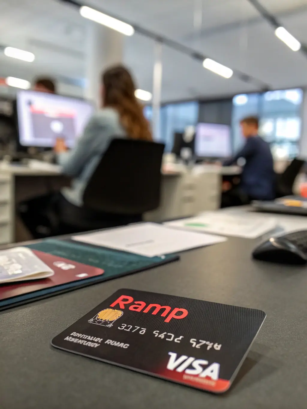 A professional, brightly lit studio shot of the Found Business Debit Card, showcasing its sleek design and prominent logo.